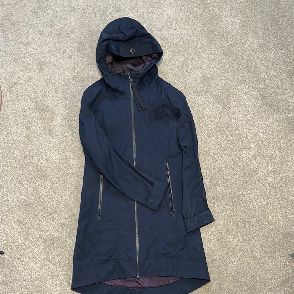 Lululemon navy long rain jacket